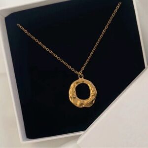 18K Gold Plated Circle Pendant Necklace